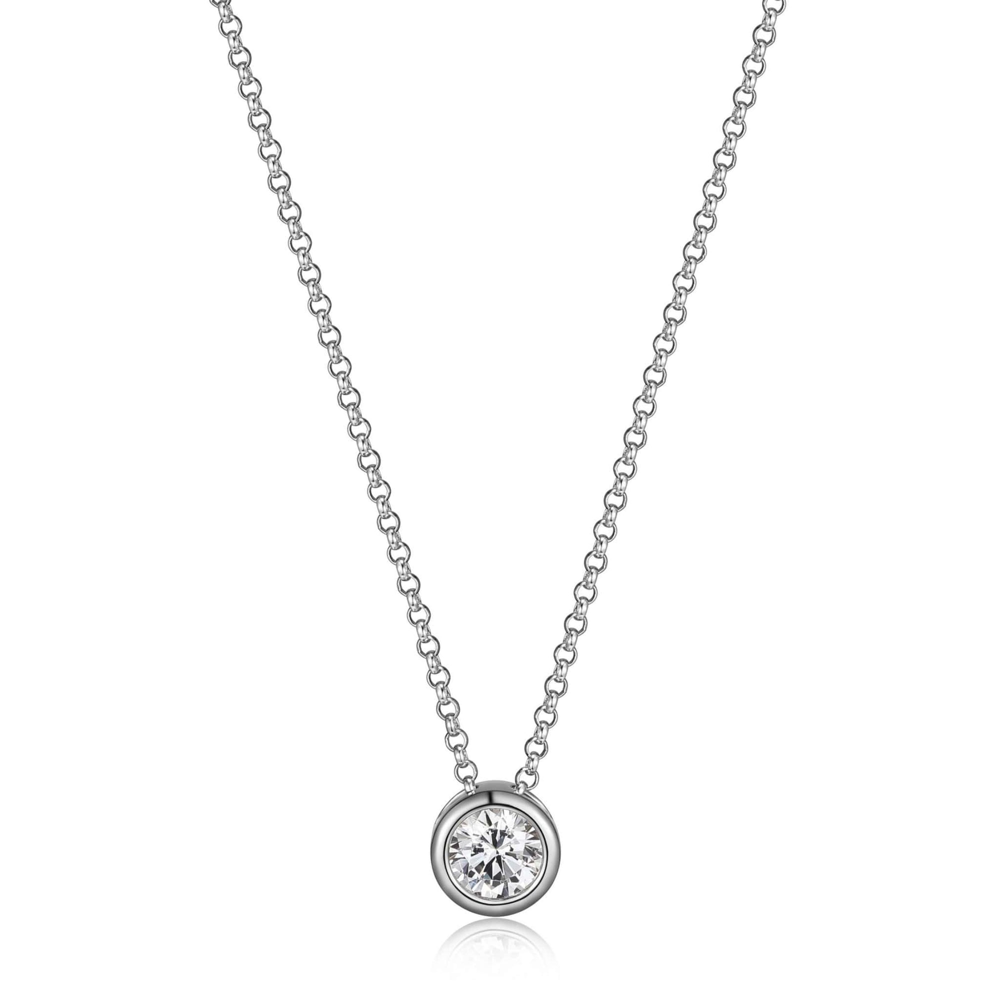ELLE Bezel CZ Silver Necklace at Arman's Jewellers