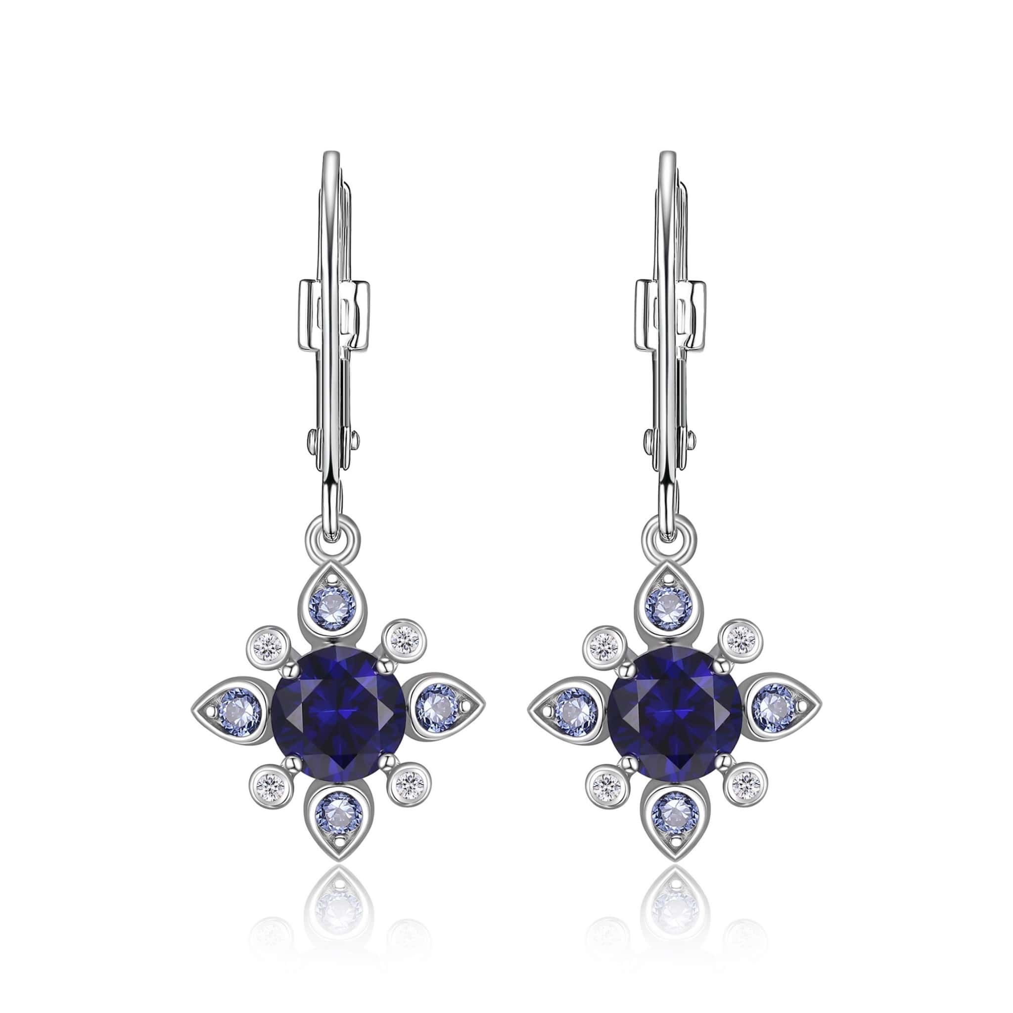ELLE "Blue Star" Silver Dangle Earrings at Arman's Jewellers