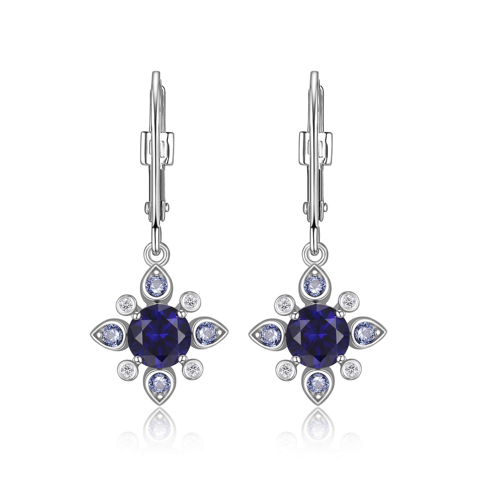ELLE "Blue Star" Silver Dangle Earrings at Arman's Jewellers