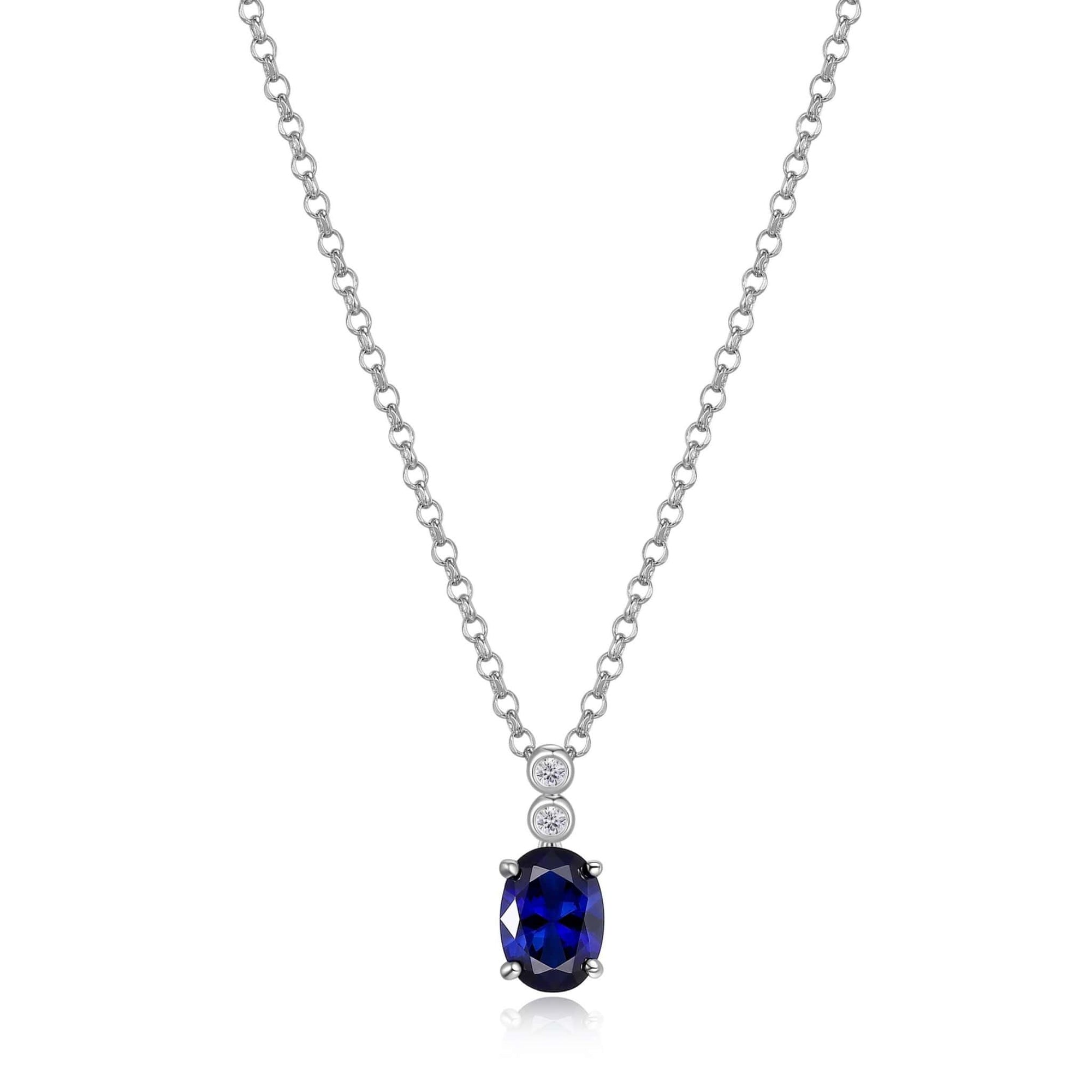 ELLE "Blue Star" Silver Solitaire Necklace