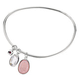 ELLE Harmony Rose Quartz Silver Bangle at Arman's Jewellers