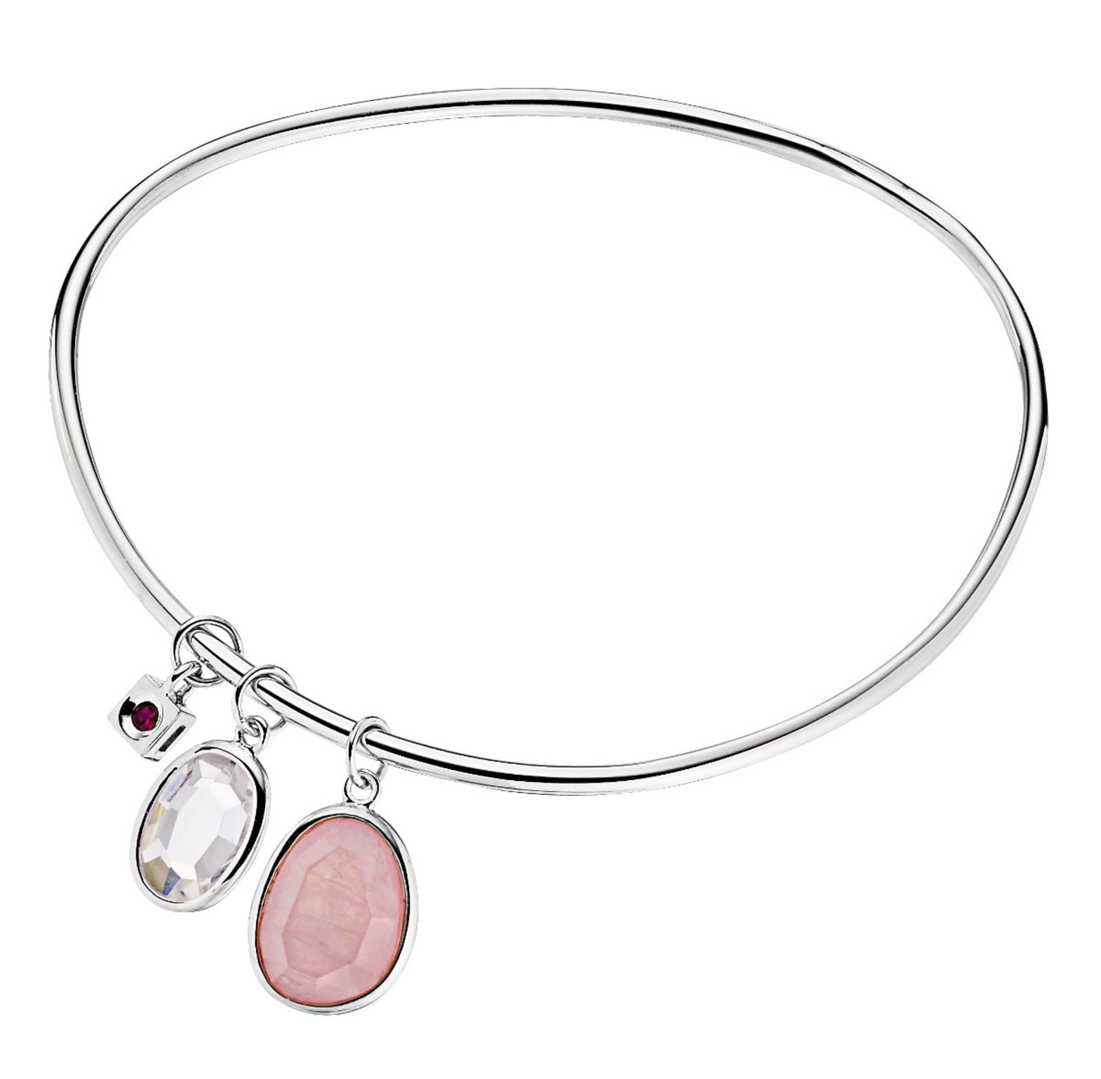 ELLE Harmony Rose Quartz Silver Bangle at Arman's Jewellers