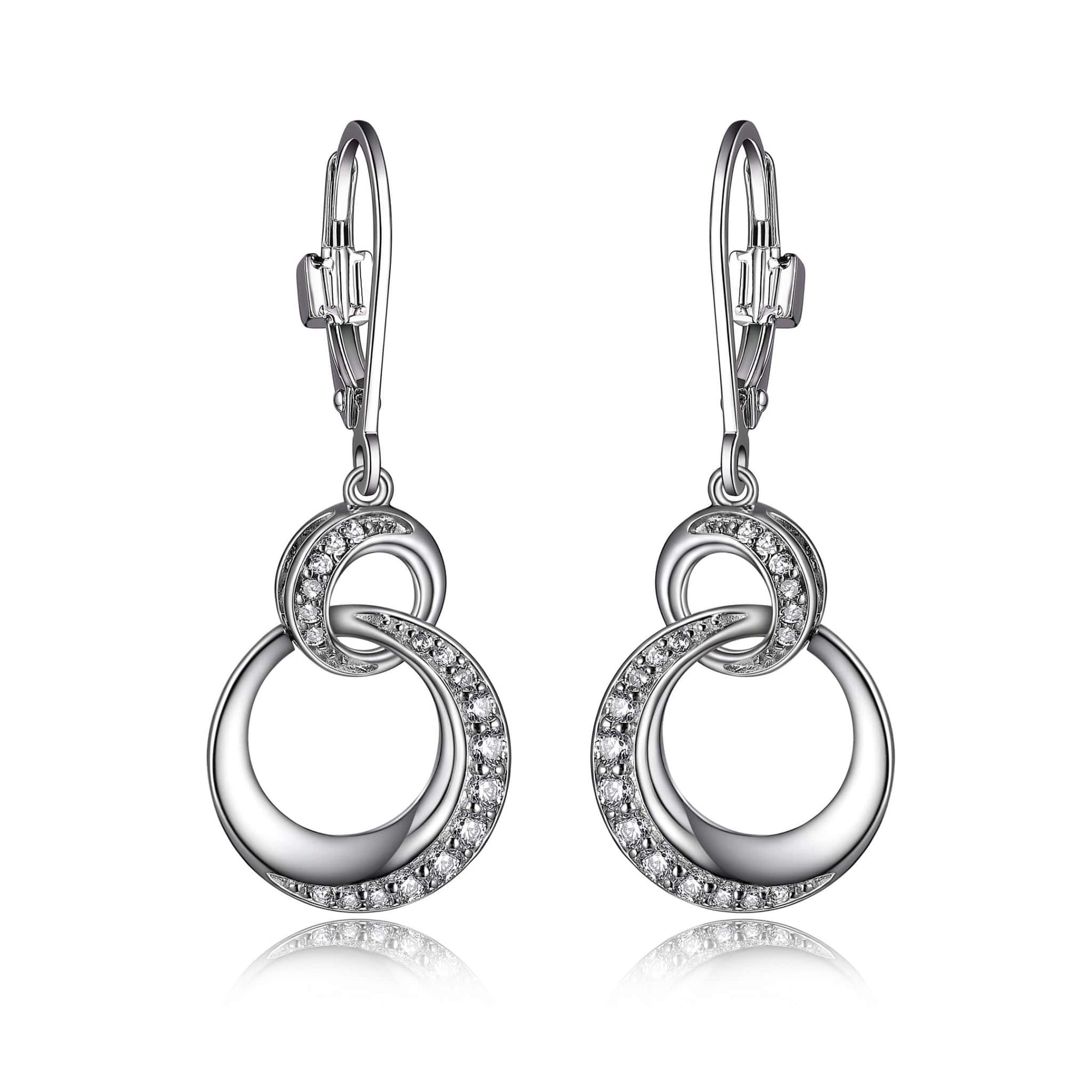 ELLE Hug Silver Dangle Earrings at Arman's Jewellers