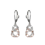 ELLE Lattice CZ Silver Dangle Earrings at Arman's Jewellers