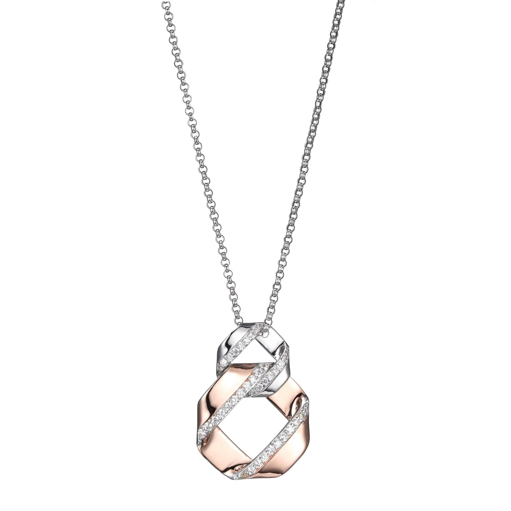 ELLE "Lattice" Intertwined Circle Silver Necklace at Arman's Jewellers