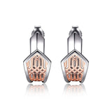 ELLE Lattice Two-Tone Spear Hoop Post Earrings At Arman's Jewellers