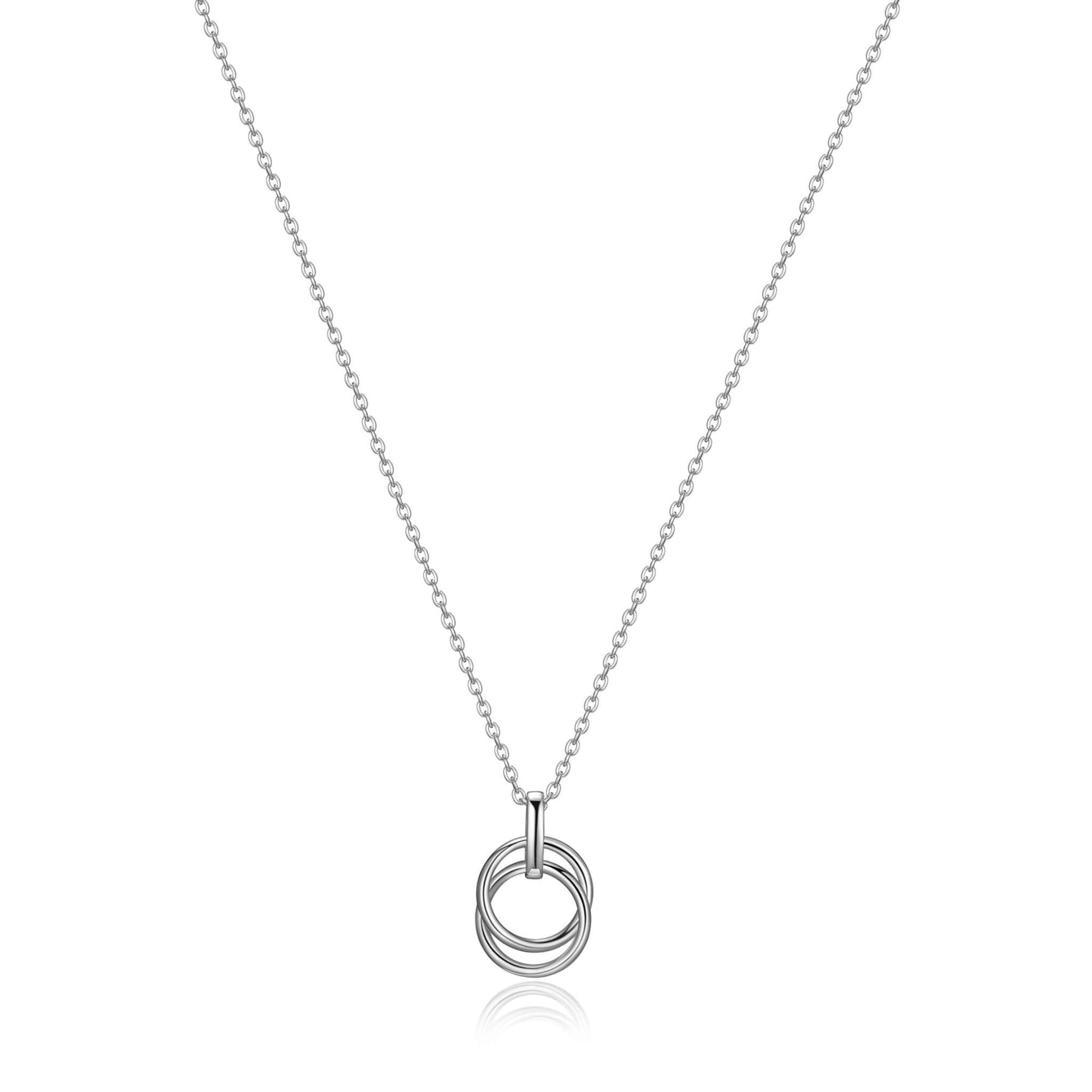 ELLE "Lyra" Interlocking Circle Silver Necklace at Arman's Jewellers