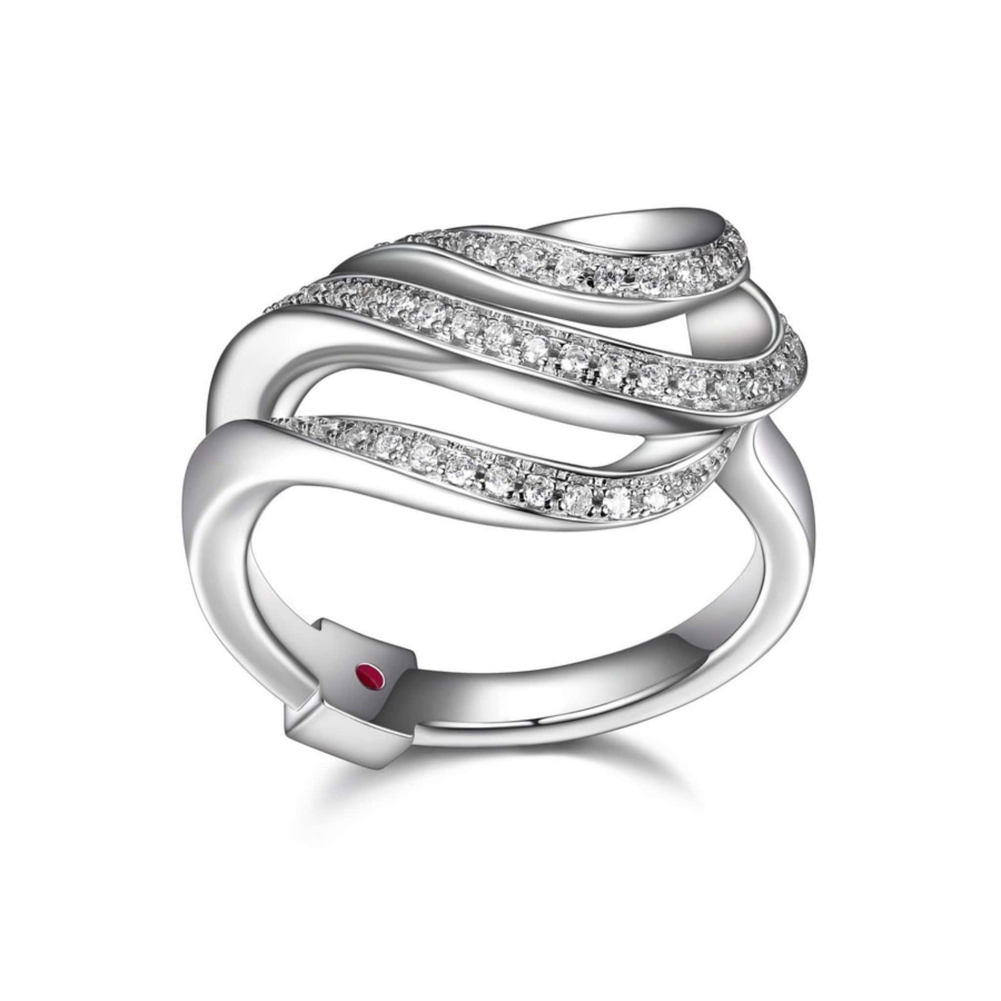 ELLE Moon Shadow Layered CZ Silver Ring at Arman's Jewellers