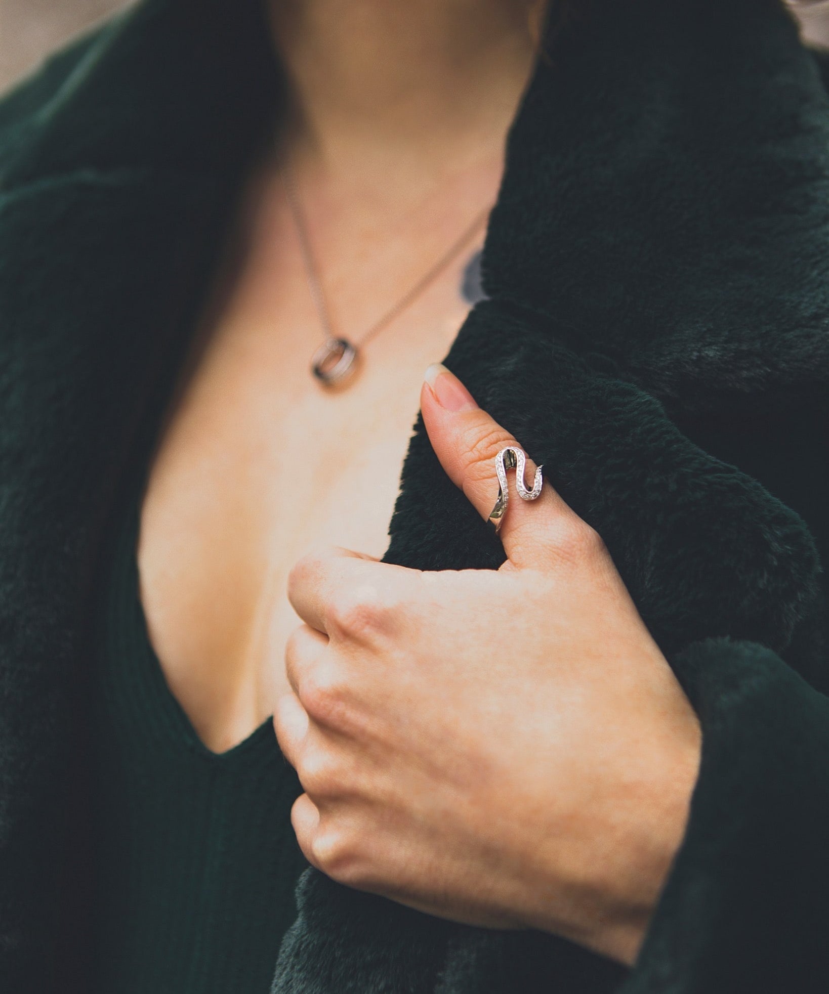 ELLE "Moon Shadow" Wavy Silver Ring