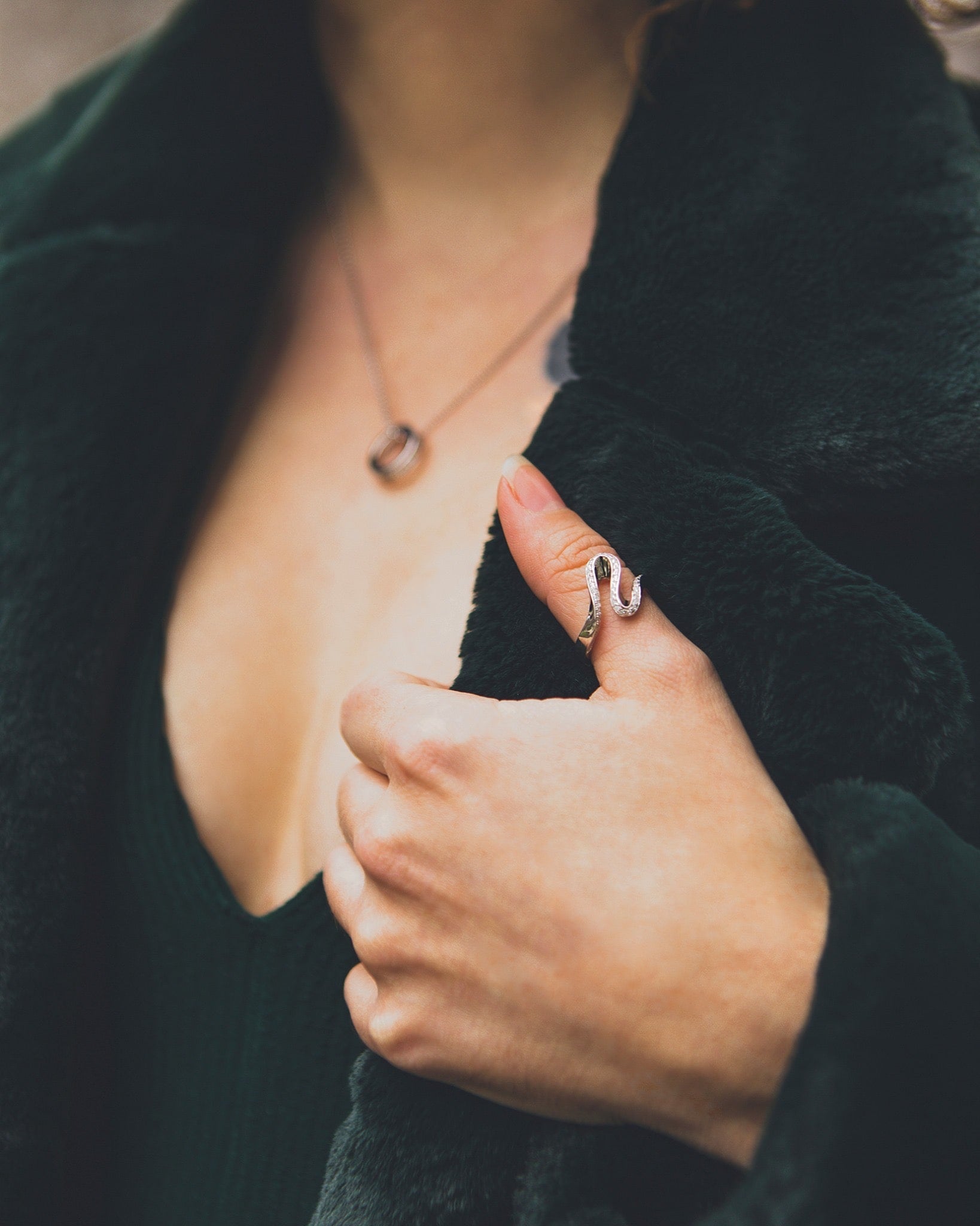 ELLE "Moon Shadow" Wavy Silver Ring