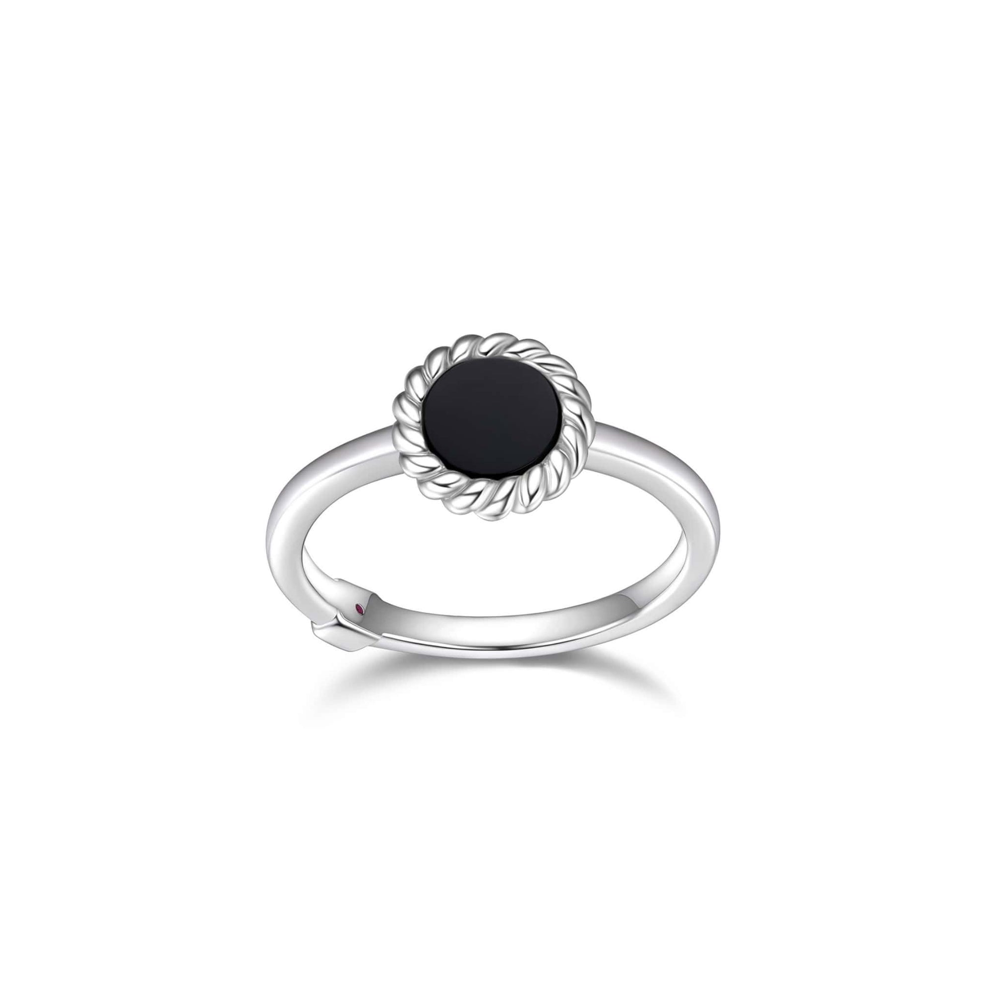 ELLE "Nautical" Black Agate Silver Ring at Arman's Jewellers