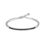 ELLE "Nautical" Black Spinel Silver Rope Bangle at Arman's Jewellers