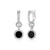 ELLE "Nautical" Black Agate Silver Hoop Earrings at Arman's Jewellers Kitchener
