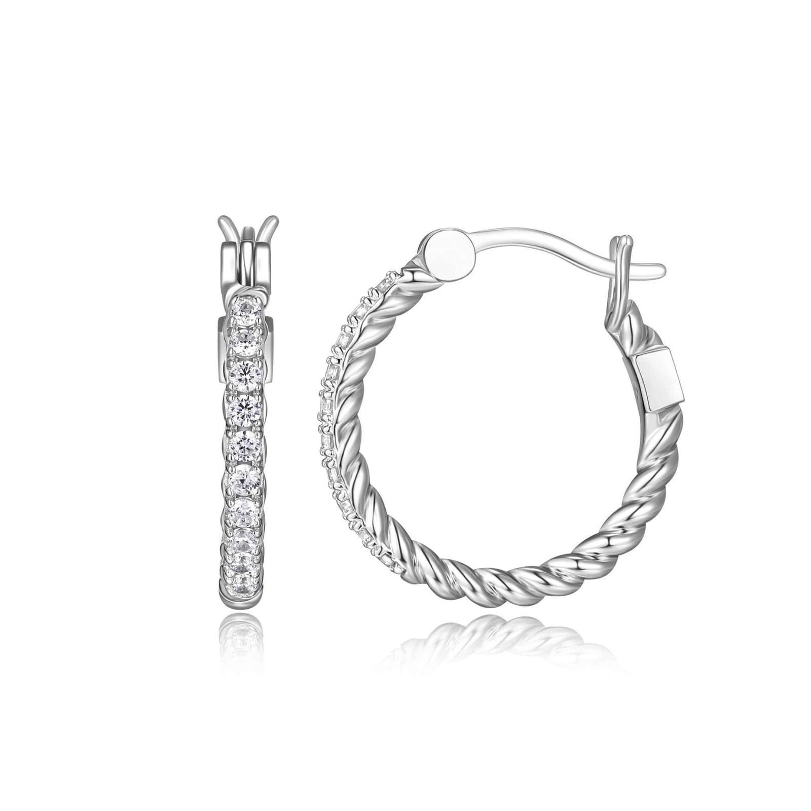 ELLE "Nautical" CZ Silver Hoop Earrings at Arman's Jewellers Kitchener