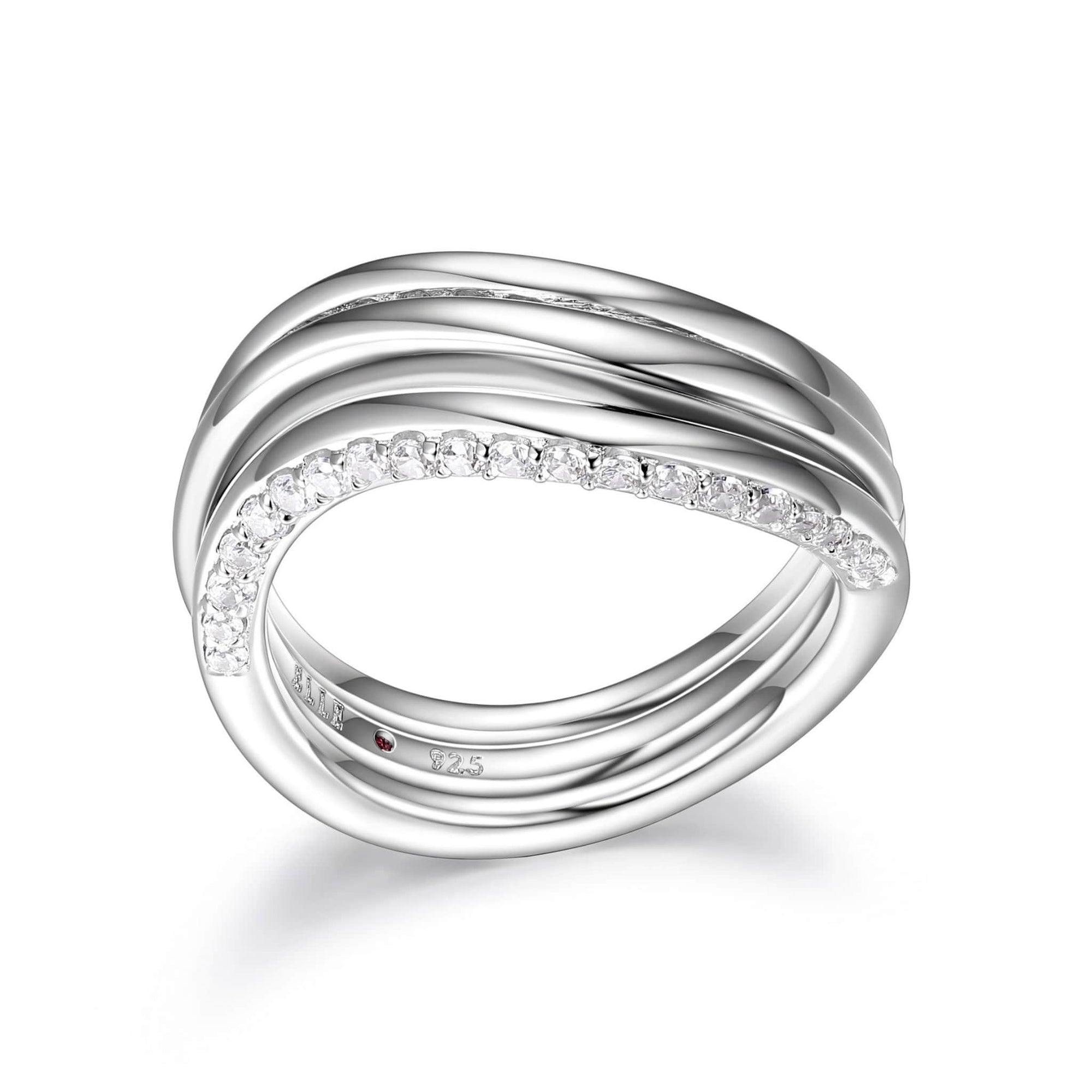 ELLE Ocean Twist Wrap CZ Silver Ring at Arman's Jewellers