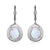 ELLE Opal & CZ Double Halo Silver Dangle Earrings at Arman's Jewellers