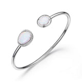 ELLE Opal & CZ Flexi Cuff Silver Bracelet at Arman's Jewellers