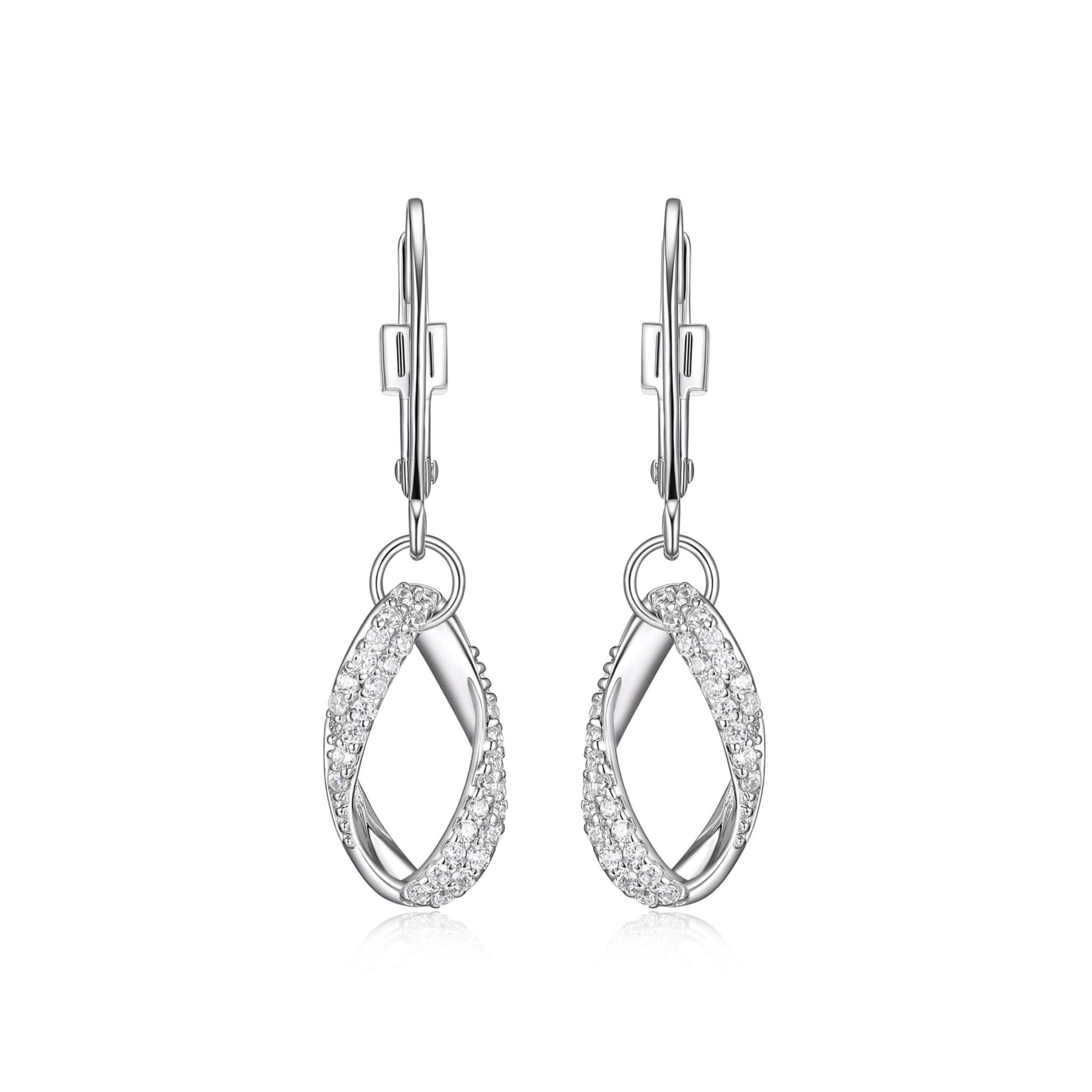 ELLE "Ovation" CZ Silver Dangle Earrings at Arman's Jewellers Kitchener