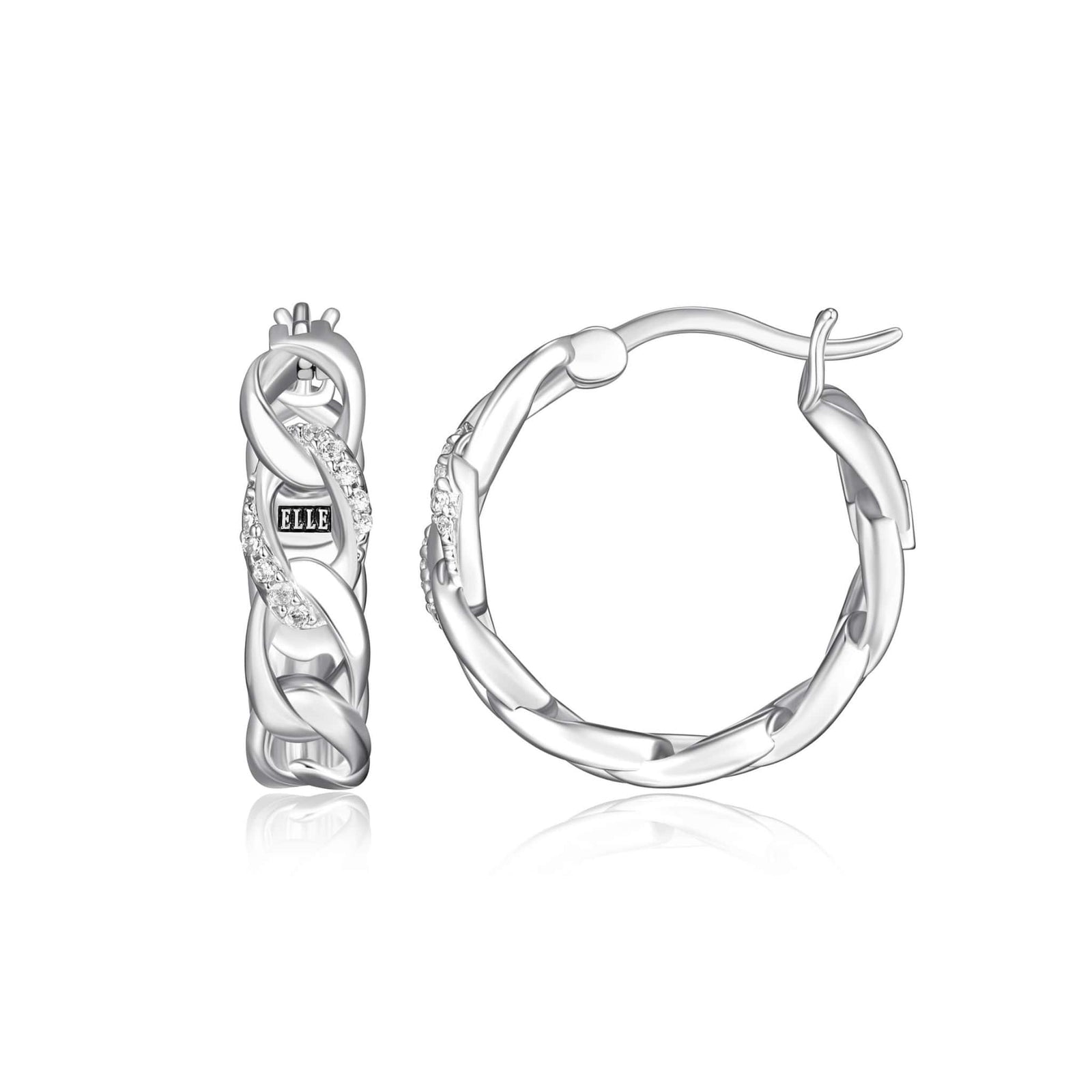 ELLE "Ovation" CZ Silver Hoop Earrings at Arman's Jewellers Kitchener