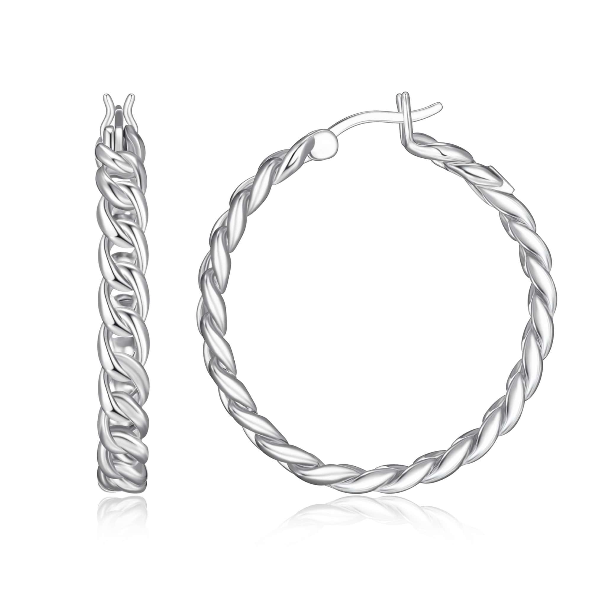 ELLE "Ovation" Silver Hoop Earrings at Arman's Jewellers Kitchener