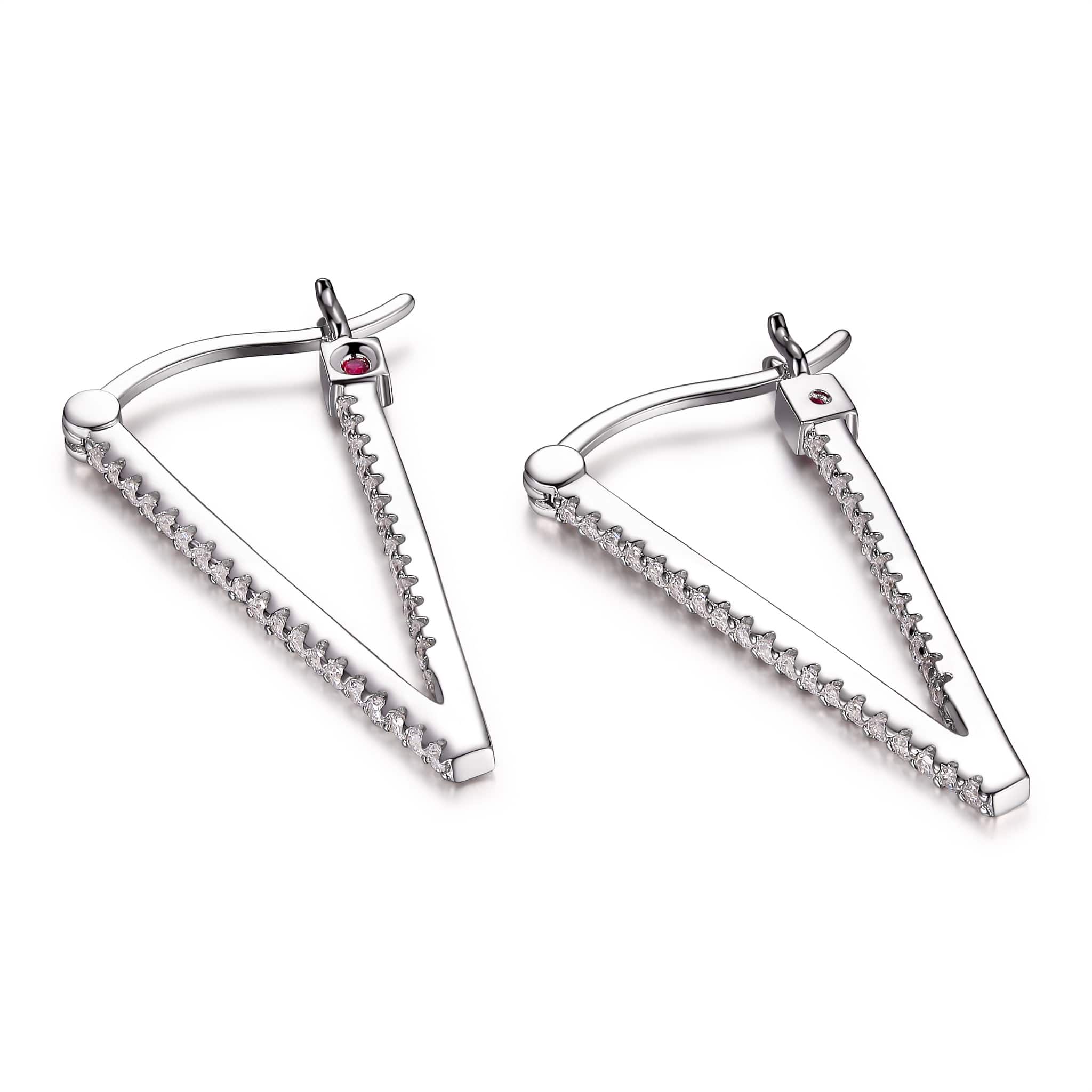 ELLE Rodeo Drive CZ Silver Hoop Earrings at Arman's Jewellers 