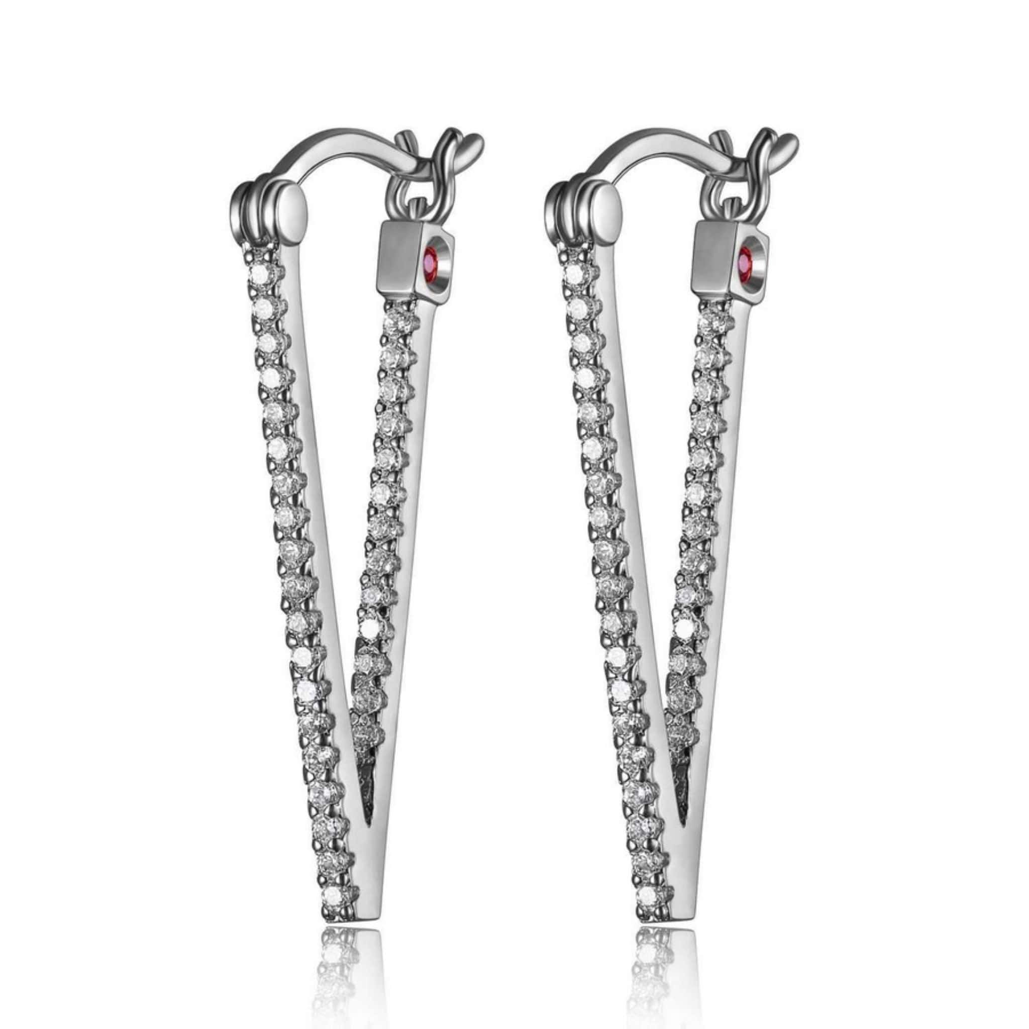 ELLE Rodeo Drive CZ Silver Hoop Earrings at Arman's Jewellers 