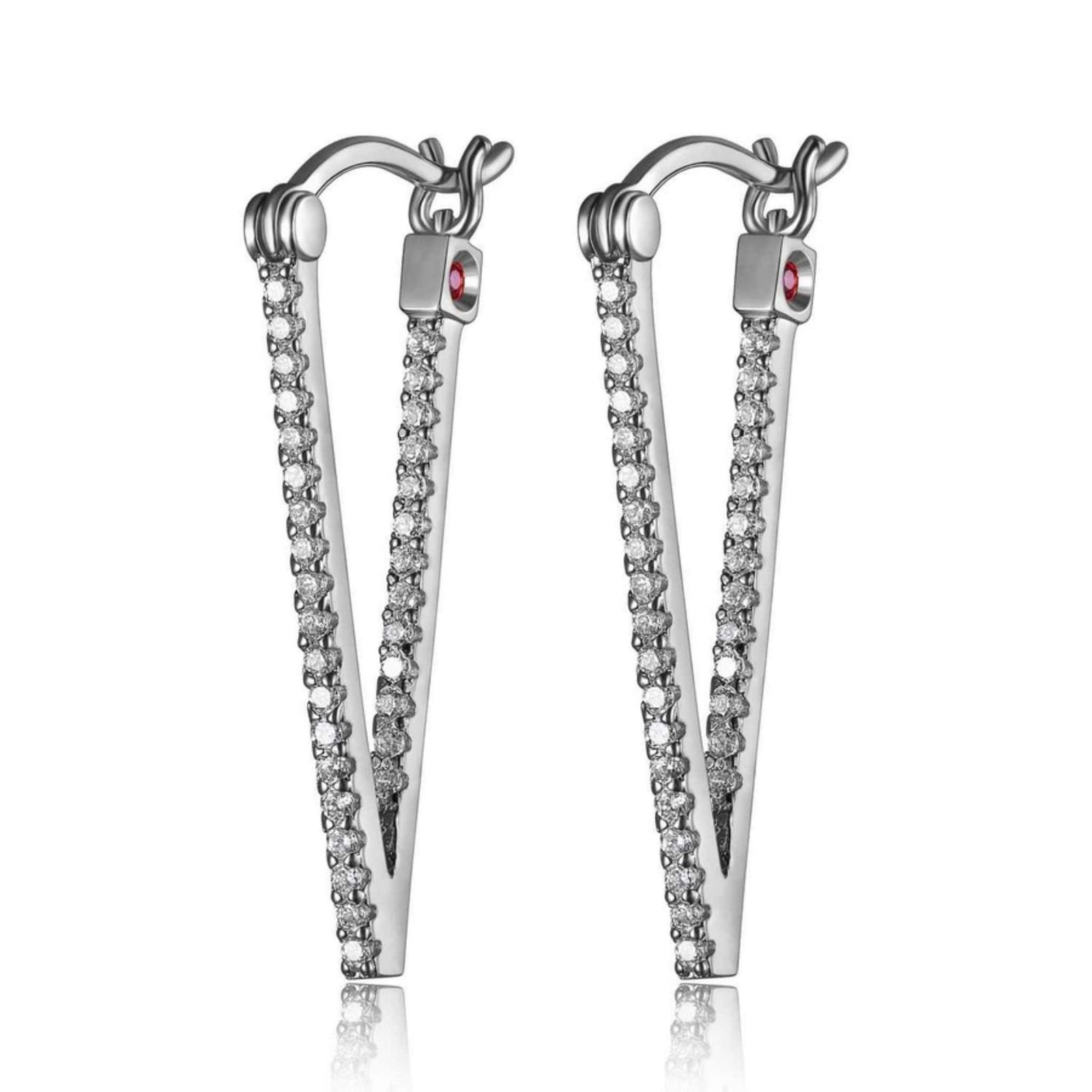 ELLE Rodeo Drive CZ Silver Hoop Earrings at Arman's Jewellers 