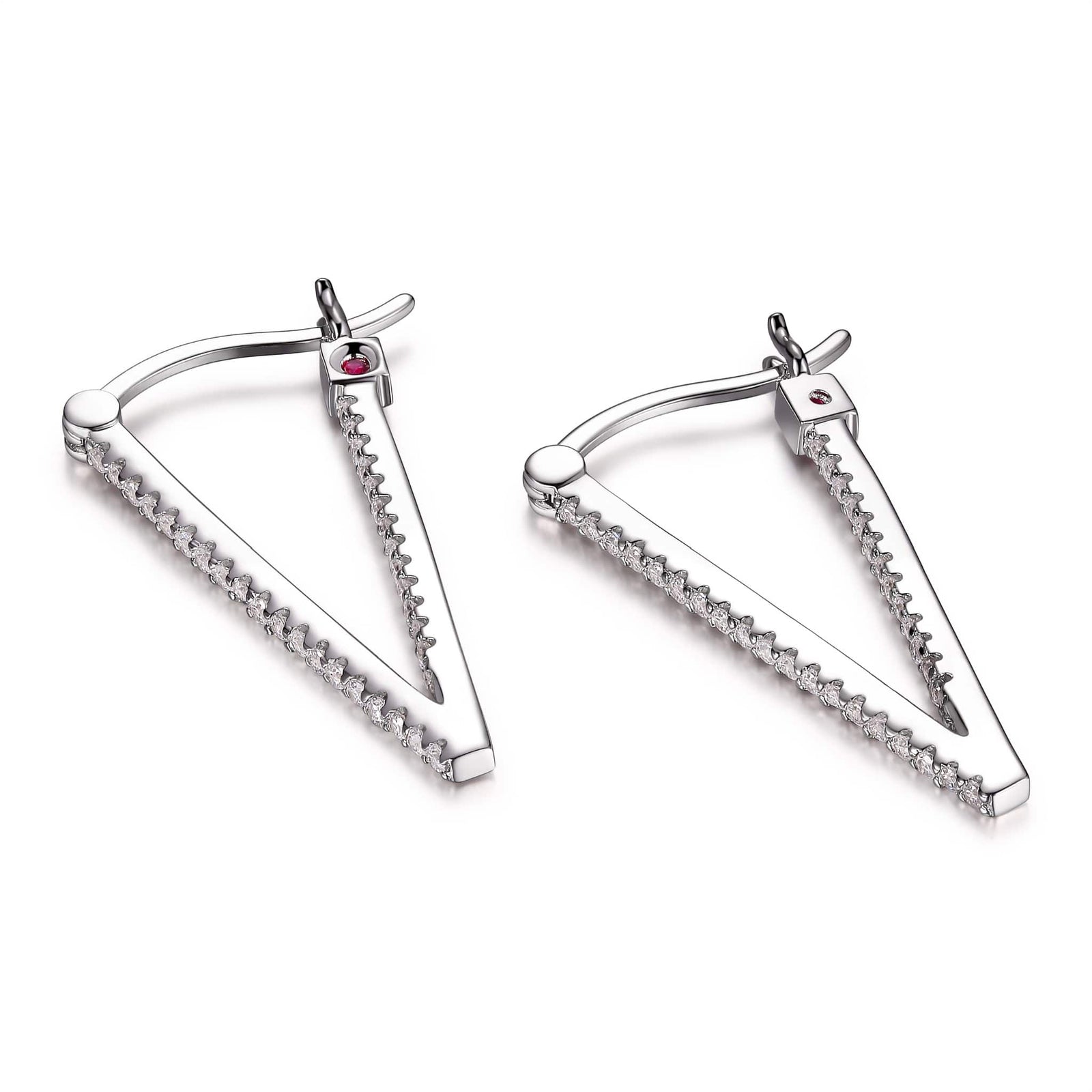 ELLE Rodeo Drive CZ Silver Hoop Earrings at Arman's Jewellers 