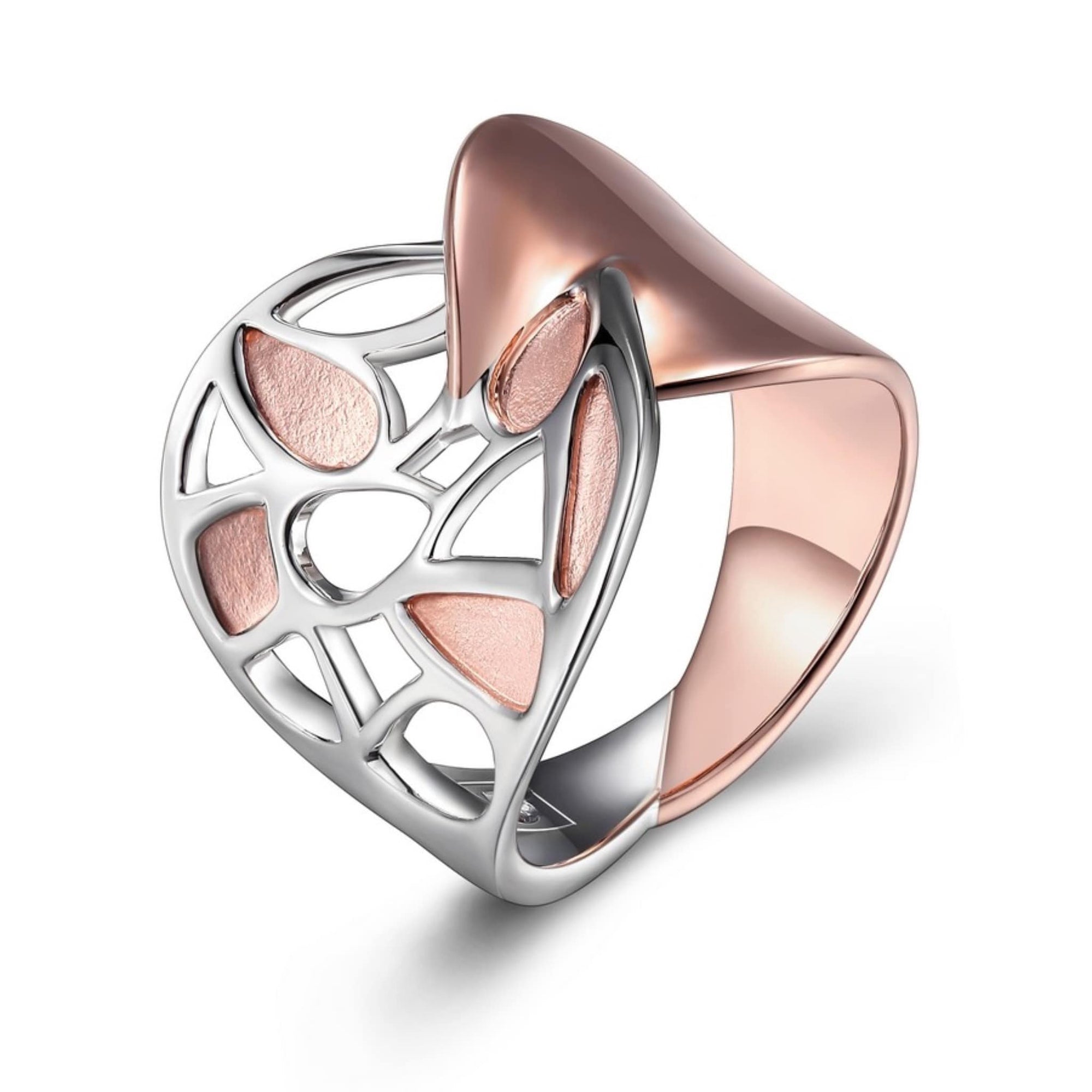 ELLE Rose Petal Wide Silver Ring at Arman's Jewellers
