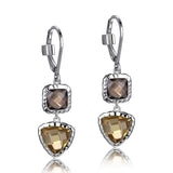 ELLE Sunrise Genuine Smokey Quarts and Honey Citrine Leverback Earrings At Arman's Jewellers 
