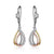 ELLE Three-tone Tear Drop Silver Leverback Earrings at Arman's Jewellers
