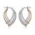 ELLE Three-tone Tear Drop Silver Hoop Earrings at Arman's Jewellers