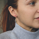 ELLE Three-tone Tear Drop Silver Leverback Earrings