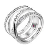 ELLE Wide Cross Over Wrap Silver Ring at Arman's Jewellers 