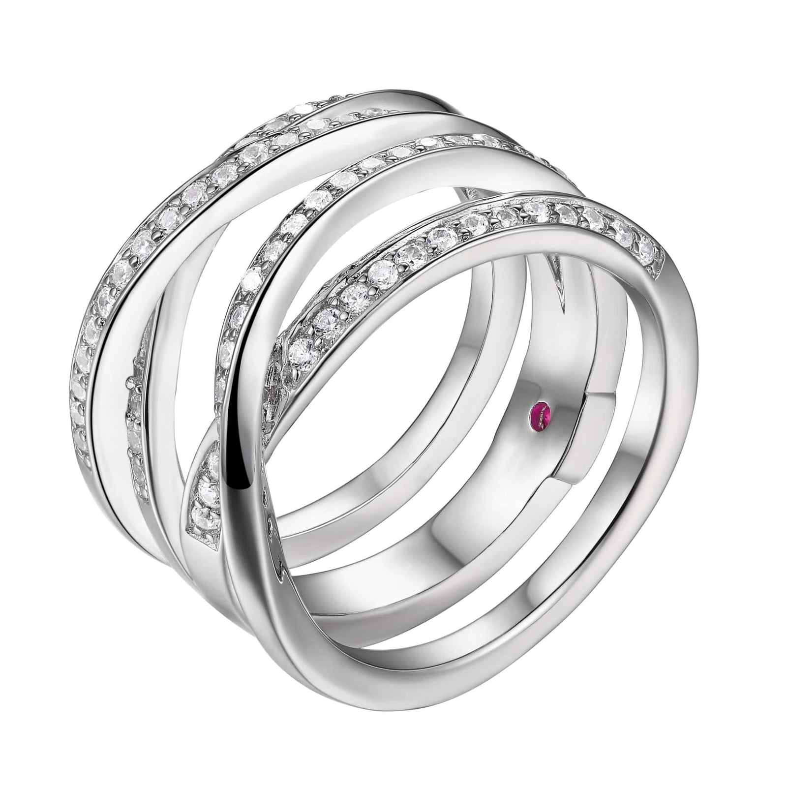 ELLE Wide Cross Over Wrap Silver Ring at Arman's Jewellers 