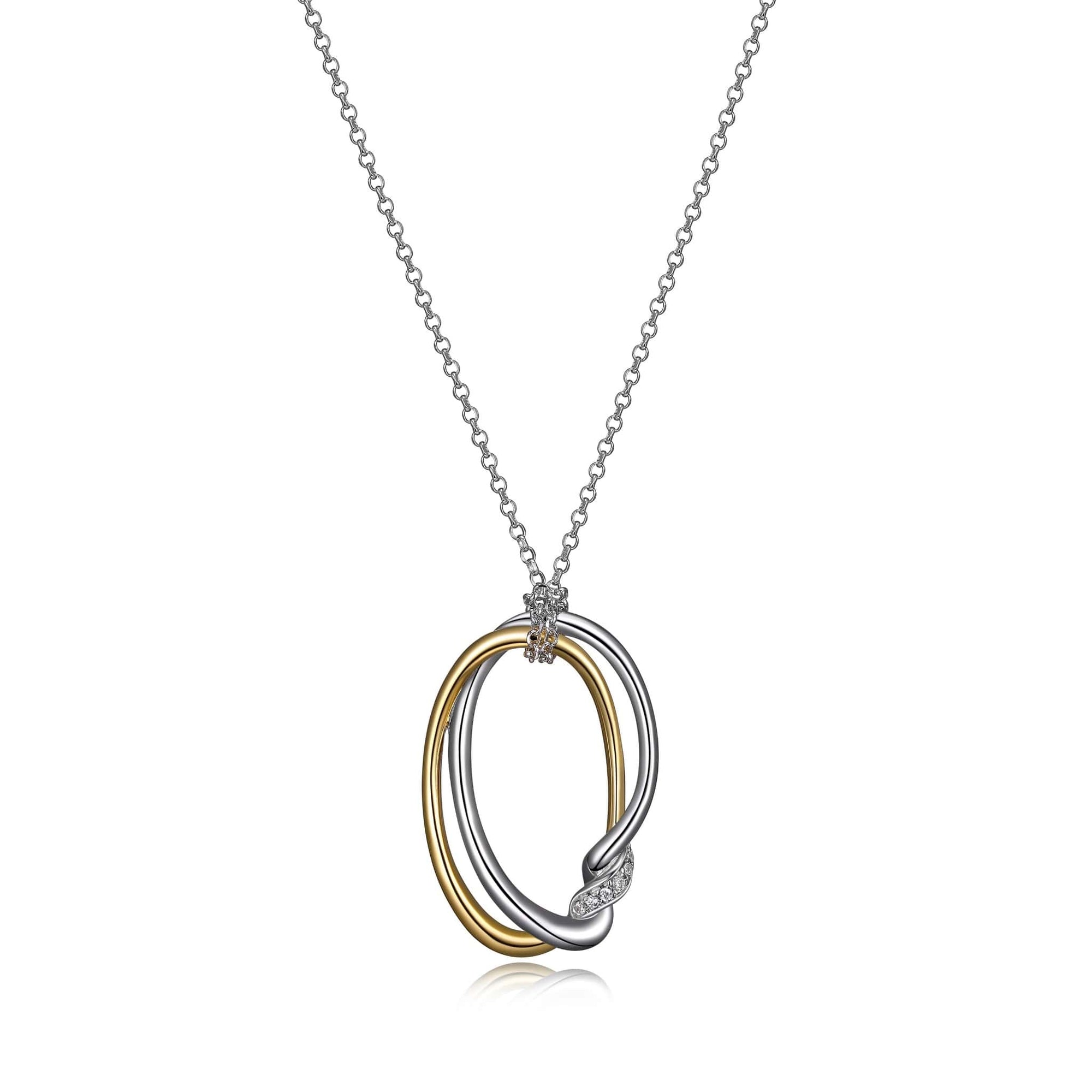 ELLE Twist Two-tone Oval Silver Necklace at Arman's Jewellers