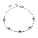 Evil Eye Silver Station Bracelet at Arman's Jewellers