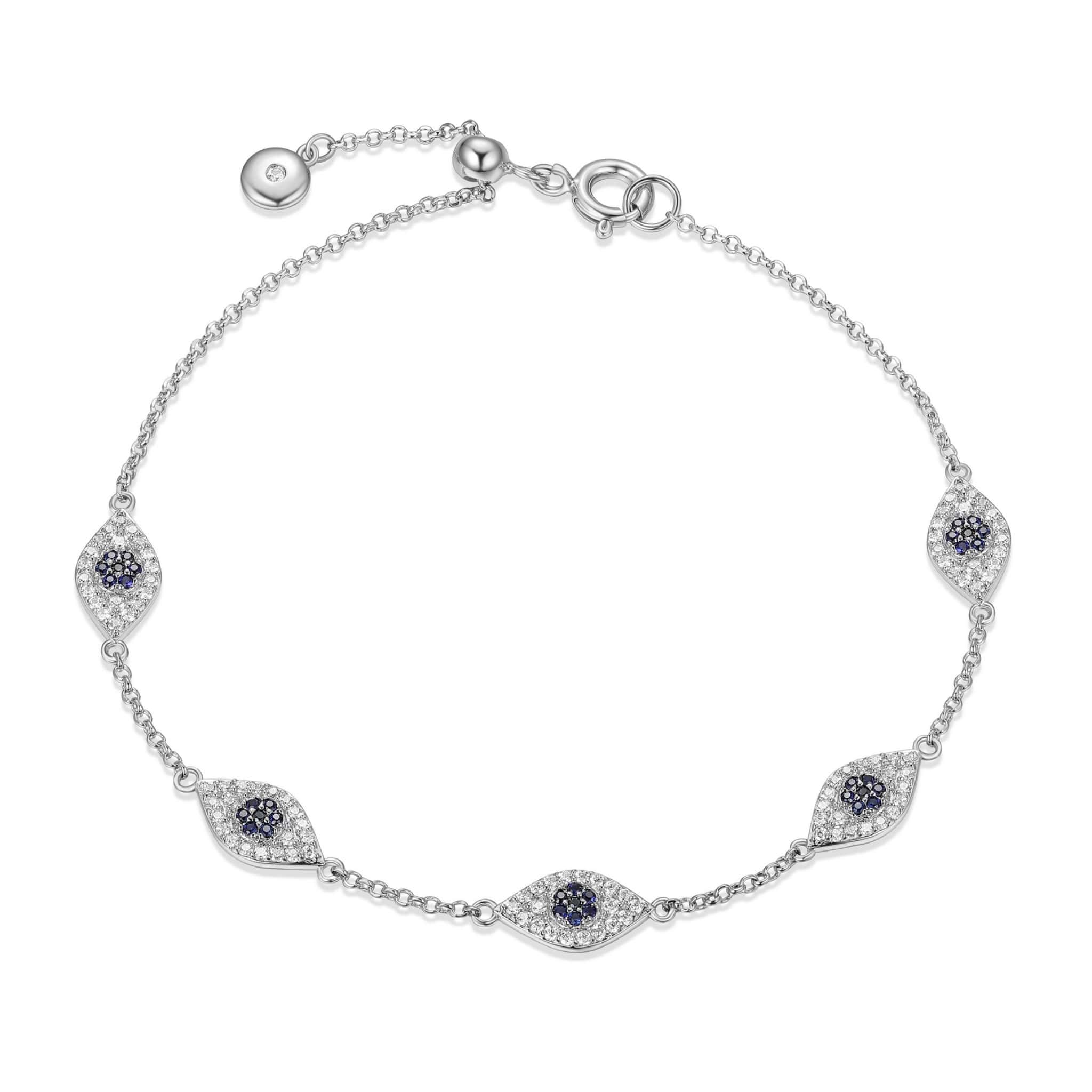 Evil Eye Silver Station Bracelet at Arman's Jewellers