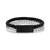 Franco Link + Black Leather Steel Clasp Bracelet at Arman's Jewellers 