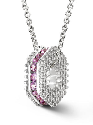 Bcouture October Mini Keepsake- Pink Sapphire With Chain at Arman's Jewellers Kitchener
