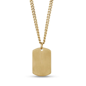 Matte Gold Stainless Steel Dog Tag at Arman's Jewellers Kitchener