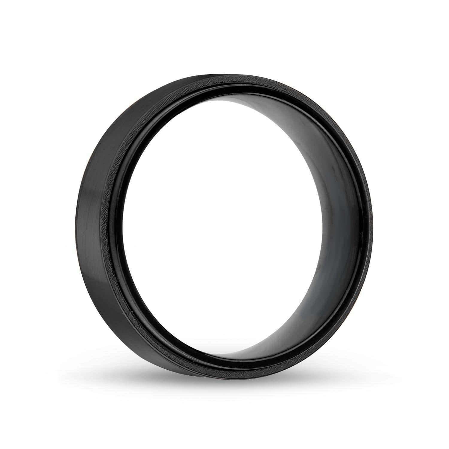 Men's 7mm Black Steel Ring at Arman's Jewellers Kitchener
