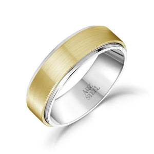 Men's 7mm Gold Steel Ring at Arman's Jewellers Kitchener