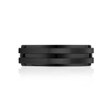Men's 7mm Men's Black Double Row Steel Band at Arman's Jewellers Kitchener