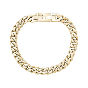 Men's 8mm Gold Steel Cuban Link Bracelet at Arman's Jewellers 