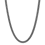 Men's 8mm Men's Black Steel Cuban Link Chain Necklace at Arman's Jewellers
