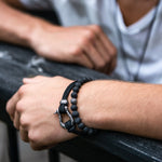 Men's Black Cord Black U Lock Bracelet at Arman's Jewellers Kitchener
