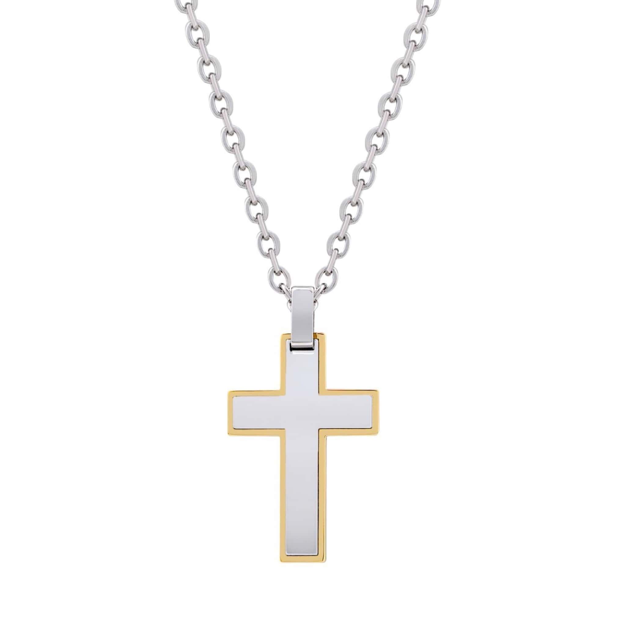Men's Gold Stainless Steel Cross Pendant at Arman's Jewellers.jpg