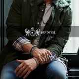 Men's Steel Double Franco Link Bracelet at Arman's Jewellers