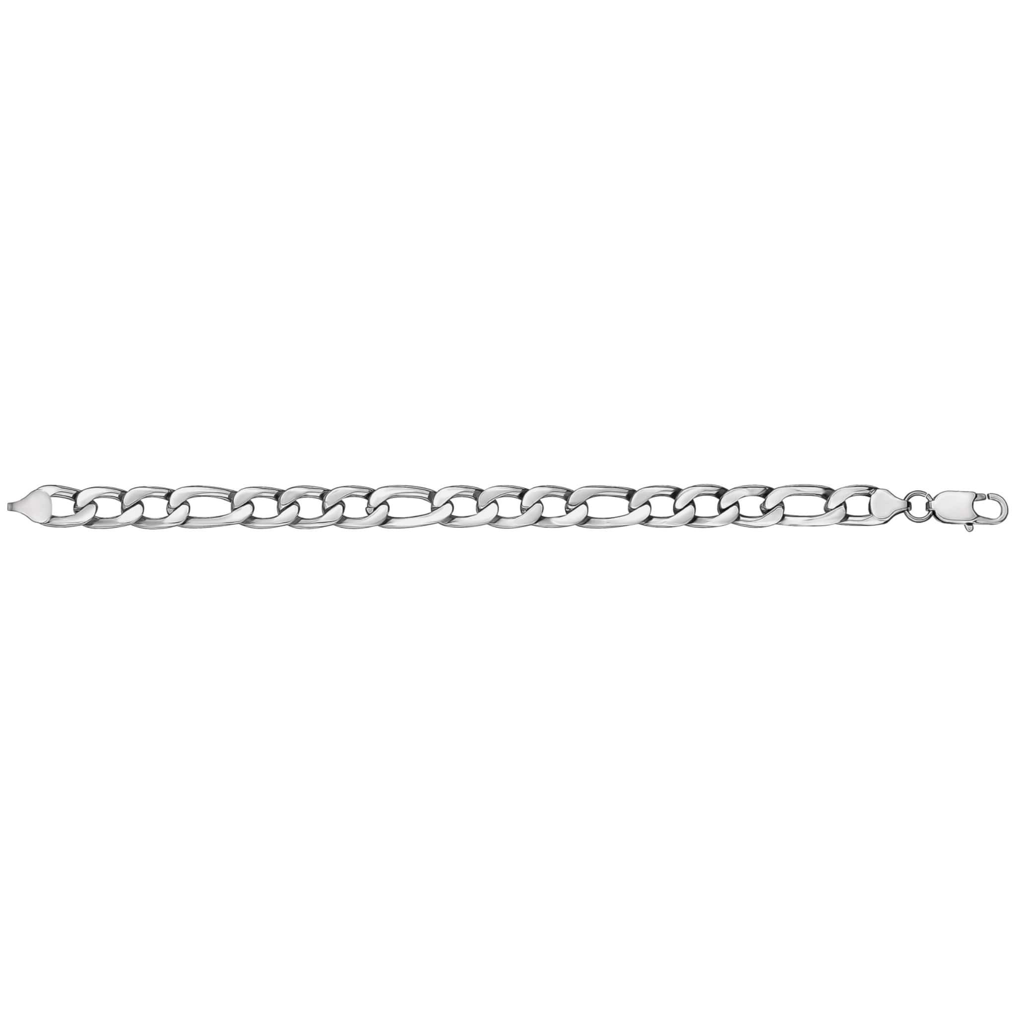 Mens 10mm Stainless Steel Figaro Link Bracelet at Arman's Jewellers
